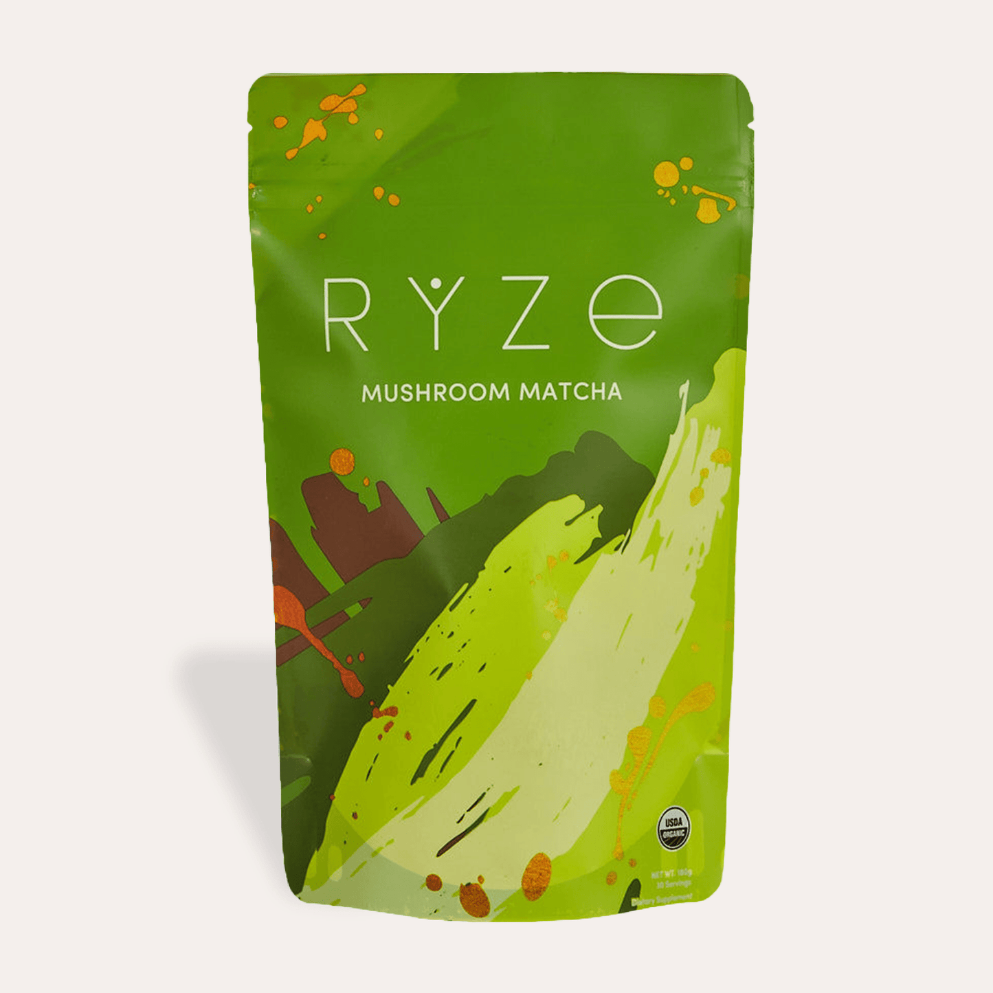 RYZE Mushroom Matcha - with 6 Organic Adaptogenic Mushrooms Grown In USA and Ceremonial-Grade Japanese Matcha - 1OC0