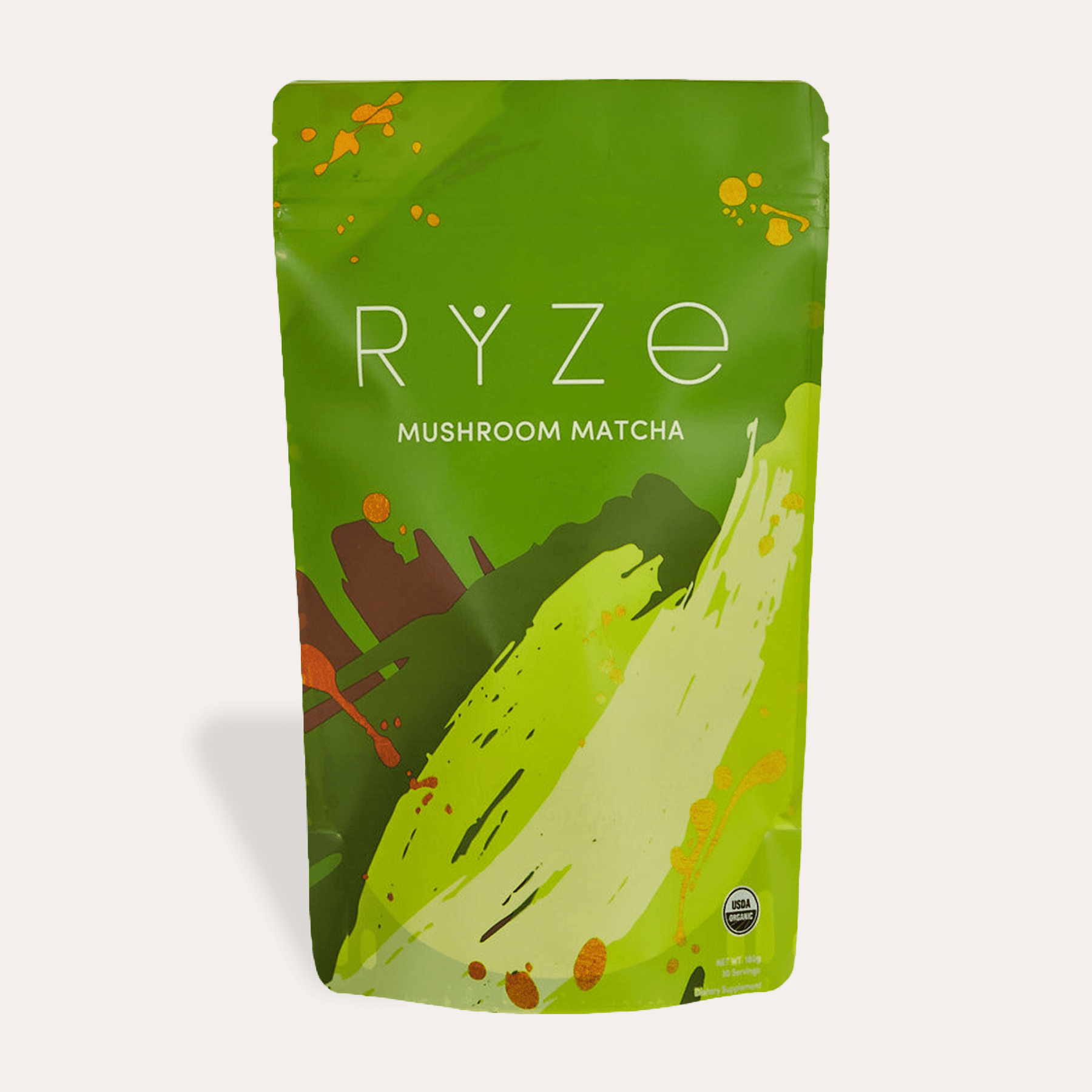 RYZE Mushroom Matcha - with 6 Organic Adaptogenic Mushrooms Grown In USA and Ceremonial-Grade Japanese Matcha - 1OC0