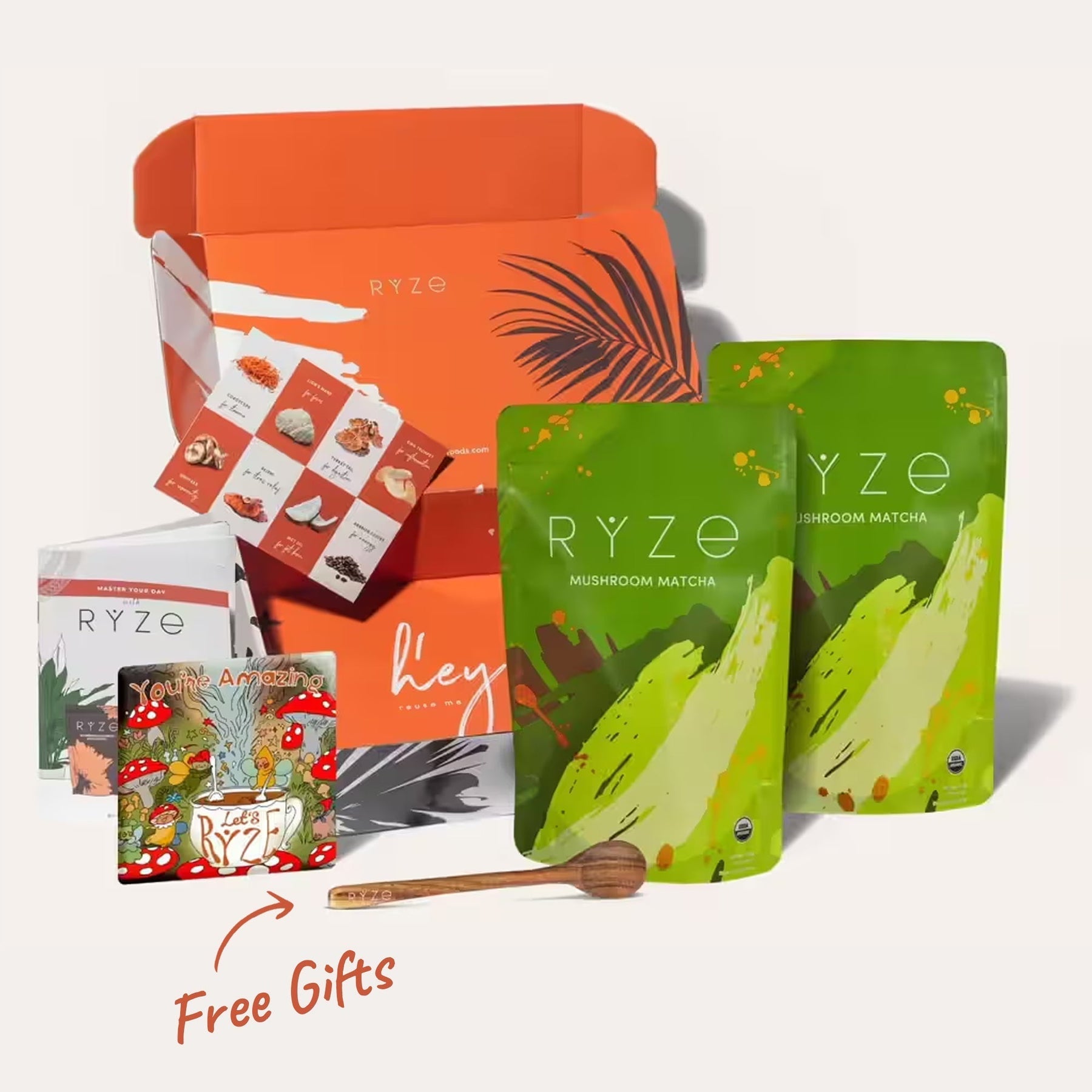 RYZE Organic Mushroom Matcha Starter Kit (60 servings) - SYM9